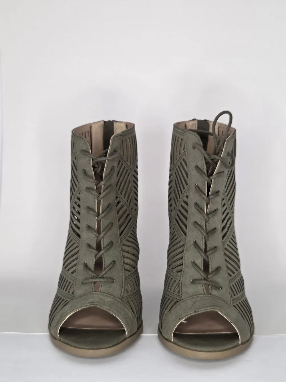 Mix No. 6 Priamo Olive Green Open-toe Bootie